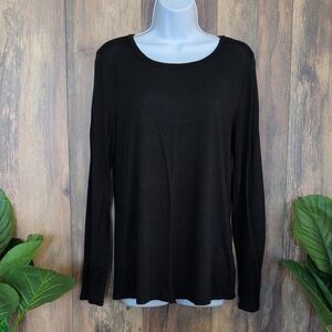 24/7 Maurices Classic Black Long Sleeve Layering Tee M        C627